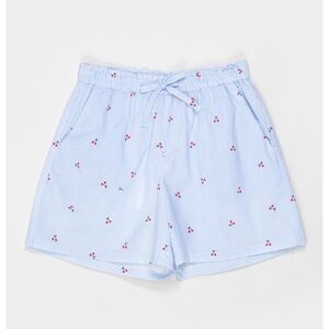 NWT Vero Moda Cherry Seersucker Striped Shorts - Blue/White - Large